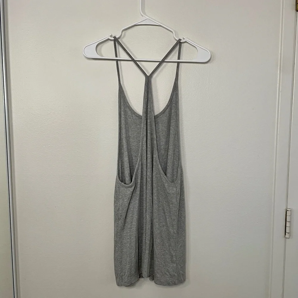 Grey Ribbed Racerback Tank Dress - Picture 11 of 15